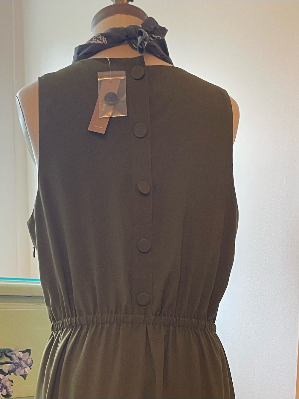 J. Crew Olive Green Sleeveless Midi Dress - Picture 4 of 4